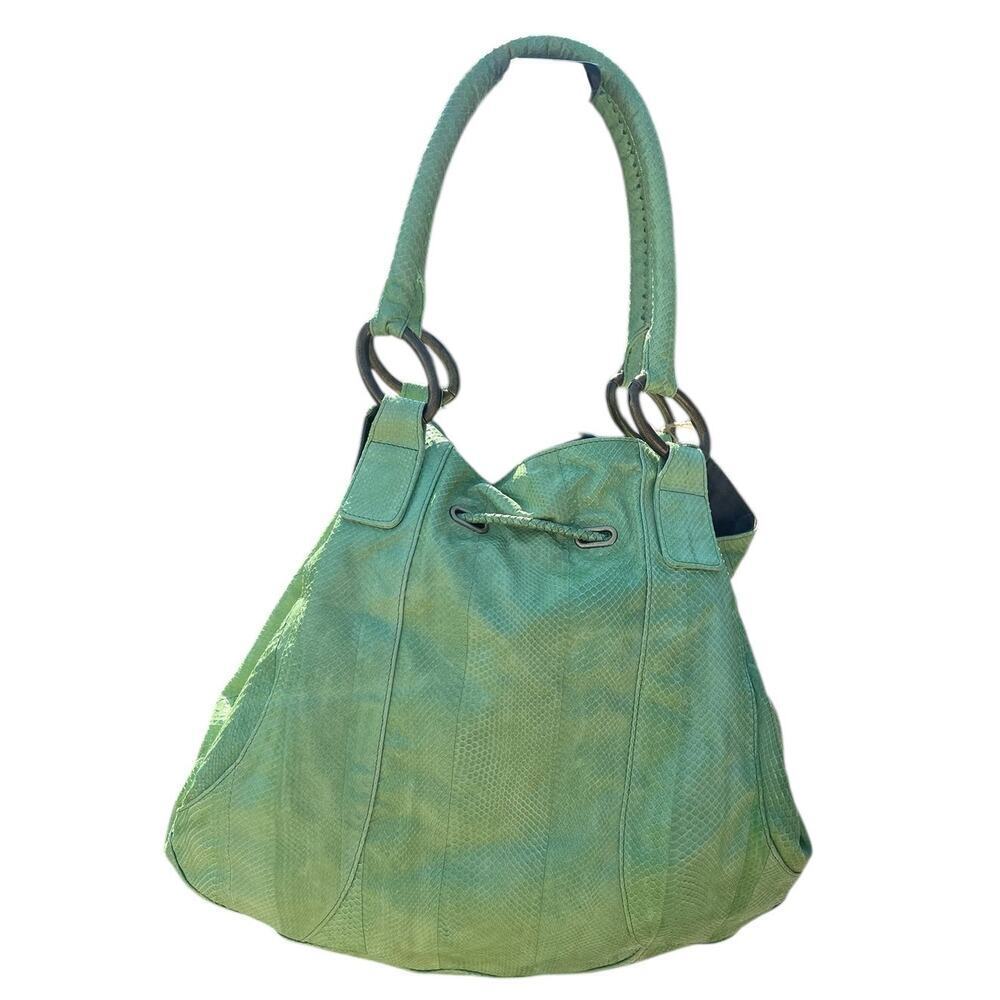 Soft Green Shoulder Hobo Bag with Ring Detail